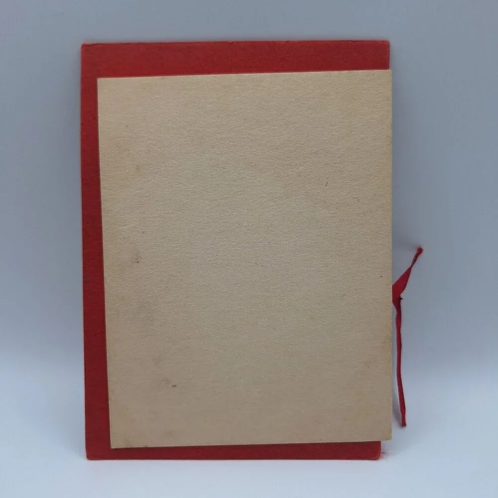 Vintage Valentine Card Cupid Heart Cutout‎ For My Love Poem Red Handmade Layered